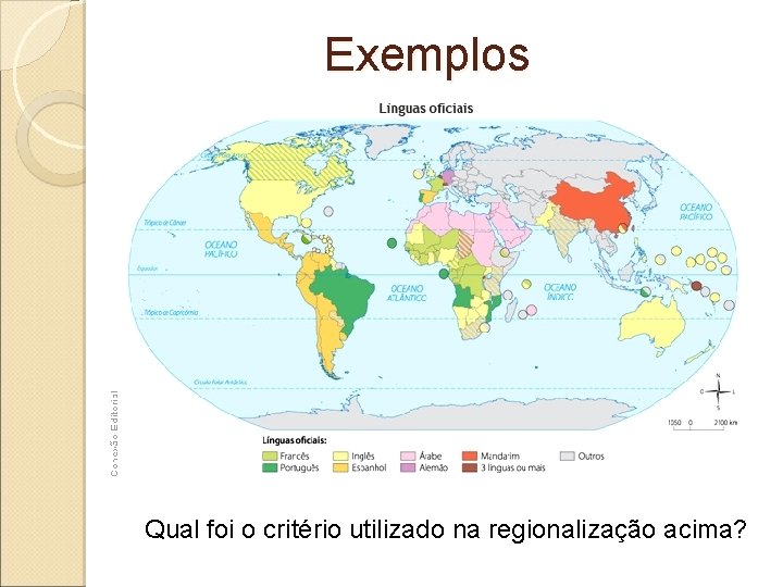 Exemplos Qual foi o critério utilizado na regionalização acima? 