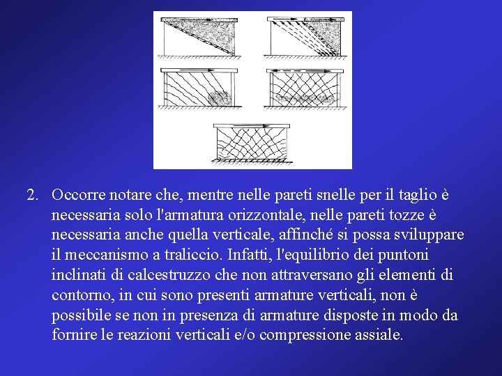 2. Occorre notare che, mentre nelle pareti snelle per il taglio è necessaria solo
