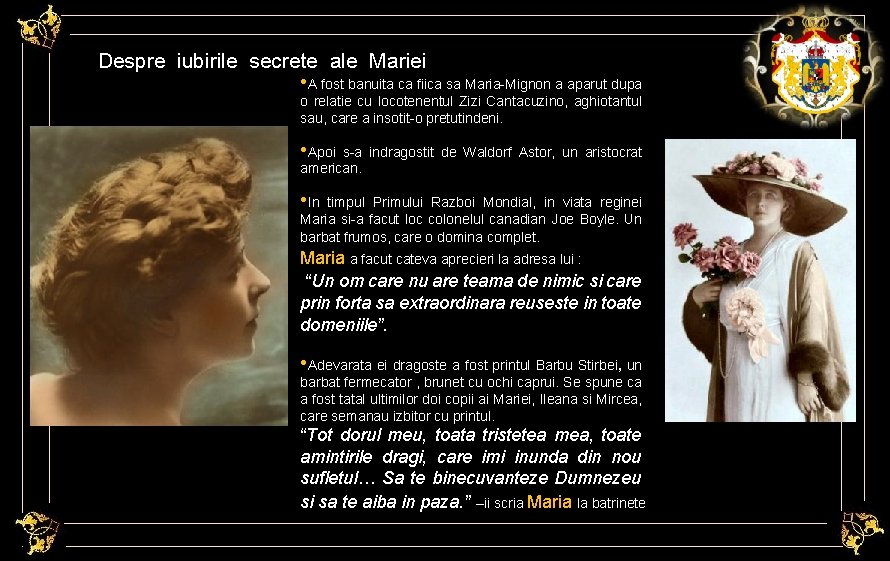 Despre iubirile secrete ale Mariei • A fost banuita ca fiica sa Maria-Mignon a