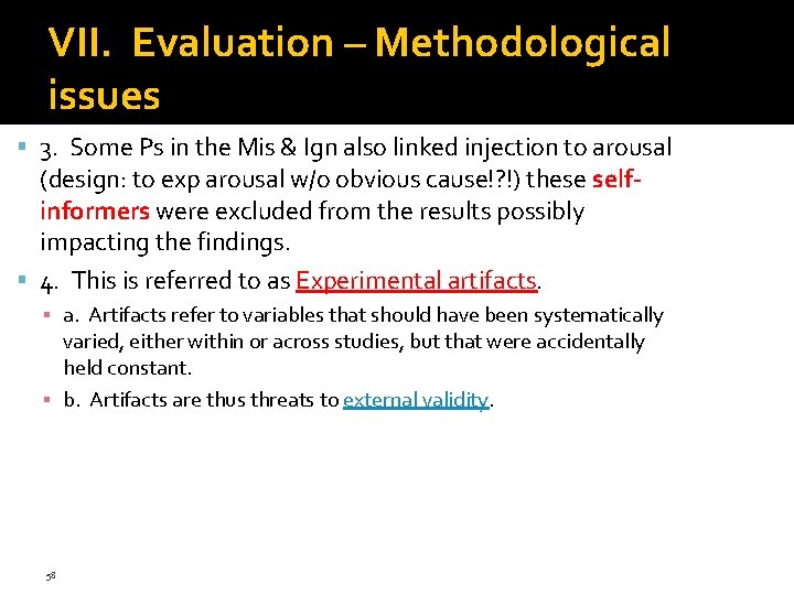 VII. Evaluation – Methodological issues 3. Some Ps in the Mis & Ign also VII. Evaluation – Methodological issues 3. Some Ps in the Mis & Ign also