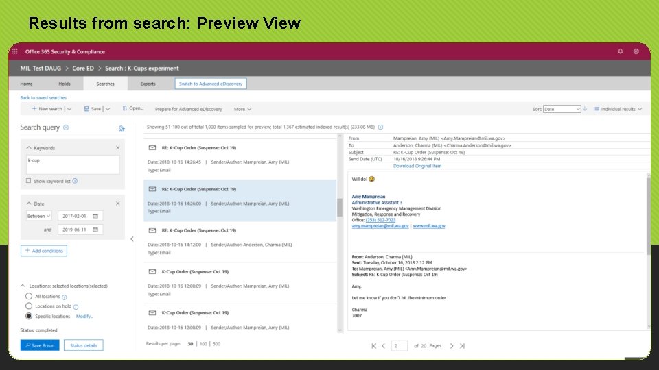 Results from search: Preview View 