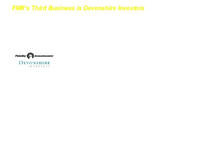 FMR’s Third Business is Devonshire Investors Comments • • Founded in 1969 Based in FMR’s Third Business is Devonshire Investors Comments • • Founded in 1969 Based in