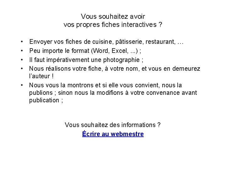 Vous souhaitez avoir vos propres fiches interactives ? • • Envoyer vos fiches de
