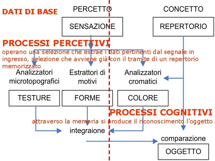 DATI DI BASE PROCESSI PERCETTIVI operano una selezione che estrae i dati pertinenti dal