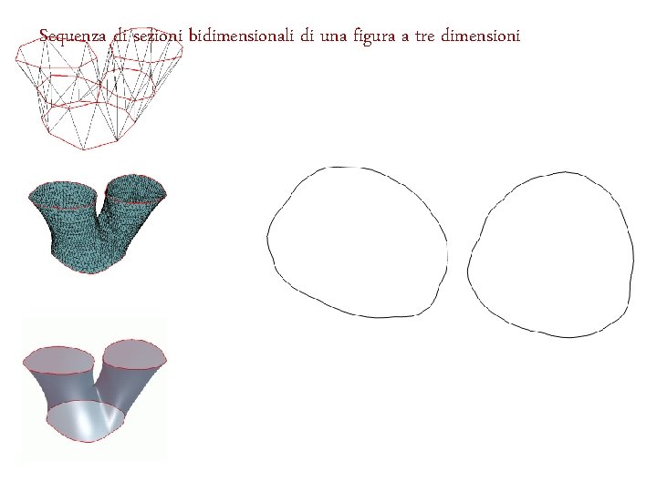 Sequenza di sezioni bidimensionali di una figura a tre dimensioni 