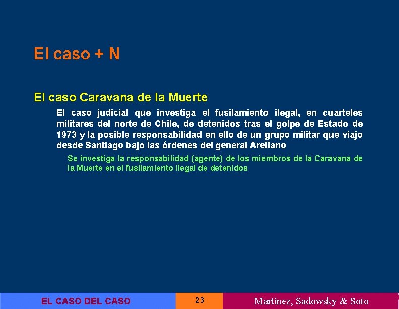 El caso + N El caso Caravana de la Muerte El caso judicial que