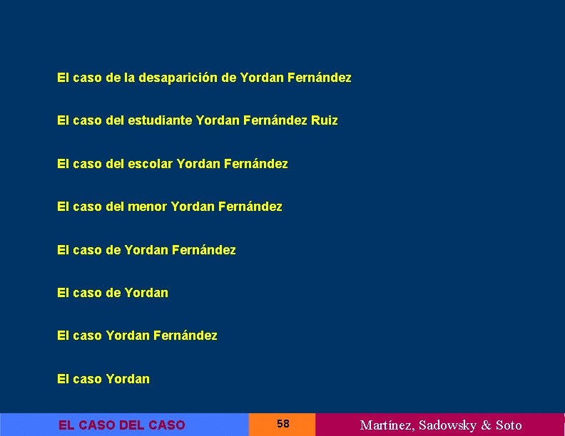 El caso de la desaparición de Yordan Fernández El caso del estudiante Yordan Fernández