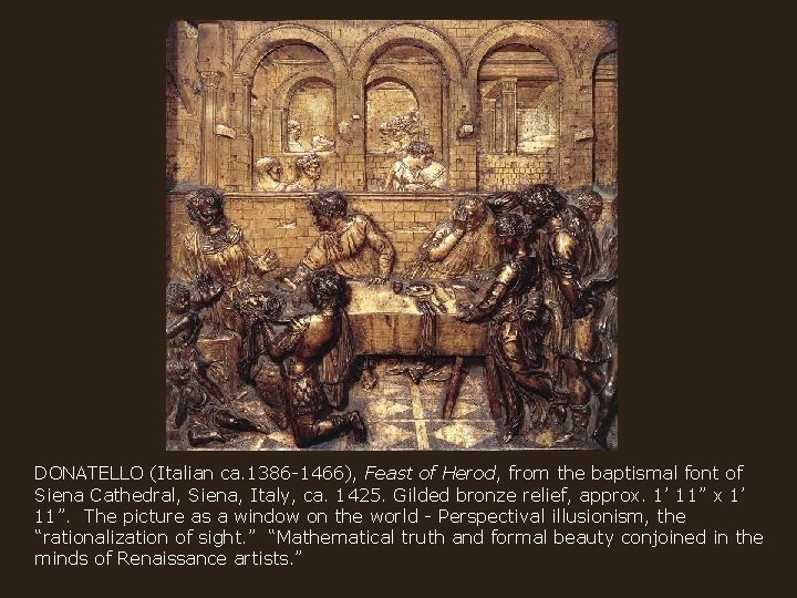 DONATELLO (Italian ca. 1386 -1466), Feast of Herod, from the baptismal font of Siena