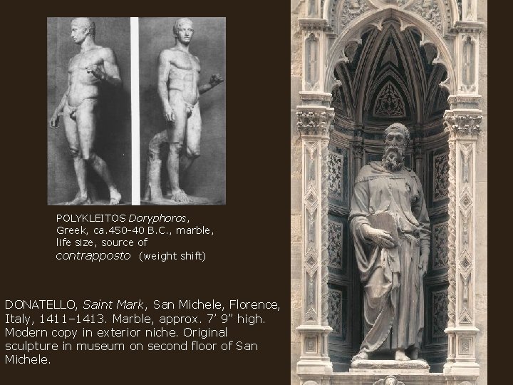 POLYKLEITOS Doryphoros, Greek, ca. 450 -40 B. C. , marble, life size, source of