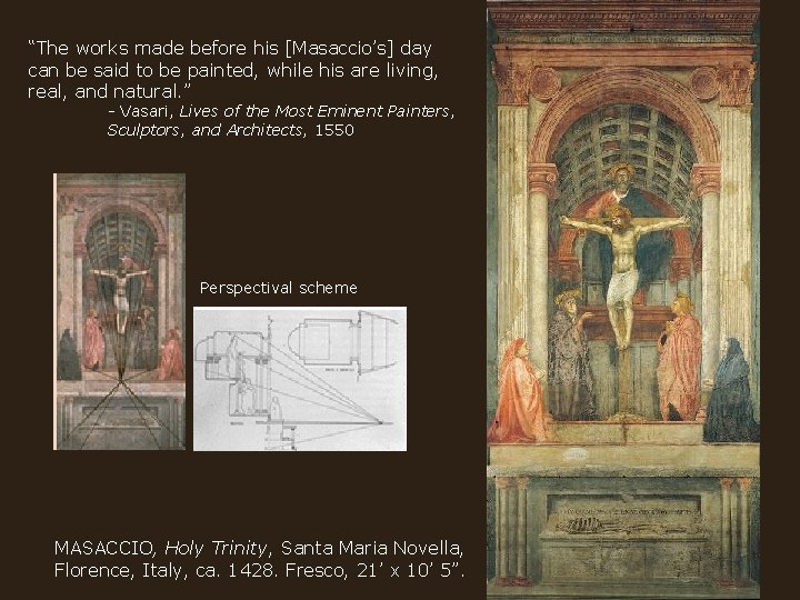 “The works made before his [Masaccio’s] day can be said to be painted, while