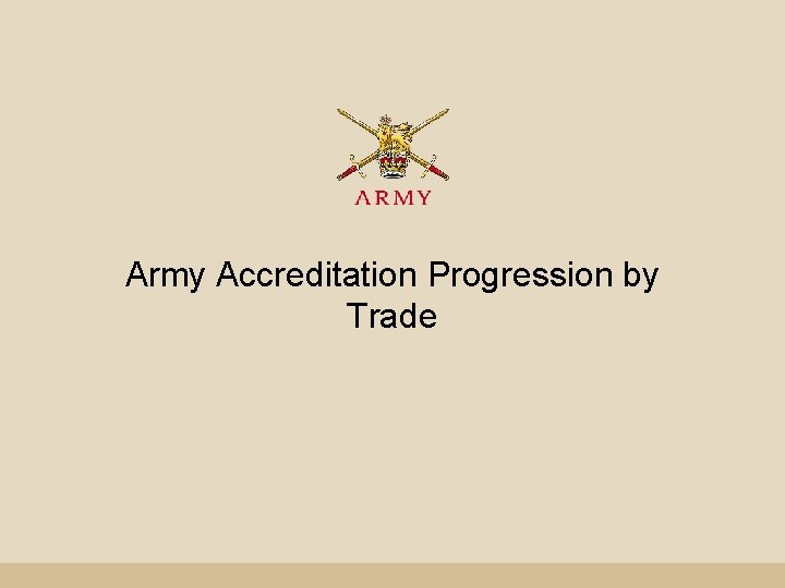 Army Accreditation Progression by Trade 