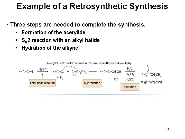 Example of a Retrosynthetic Synthesis • Three steps are needed to complete the synthesis.