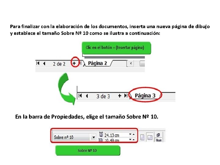 Para finalizar con la elaboración de los documentos, inserta una nueva página de dibujo