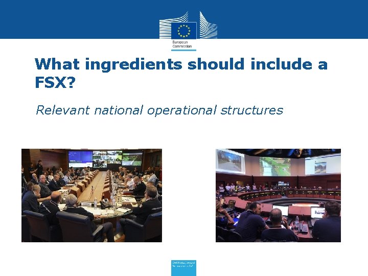 What ingredients should include a FSX? • Relevant national operational structures 