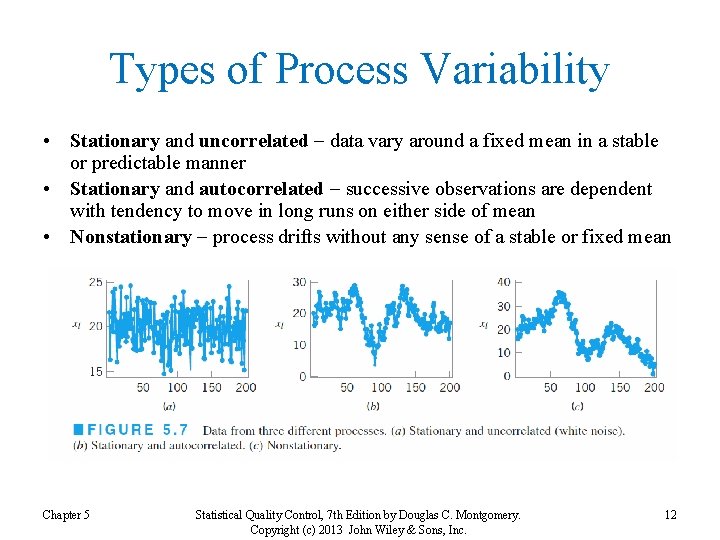 Types of Process Variability • Stationary and uncorrelated data vary around a fixed mean Types of Process Variability • Stationary and uncorrelated data vary around a fixed mean