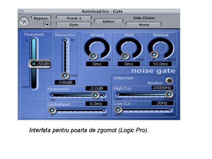 Interfata pentru poarta de zgomot (Logic Pro). 