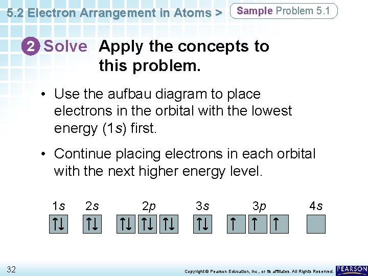 5. 2 Electron Arrangement in Atoms > Sample Problem 5. 1 2 Solve Apply