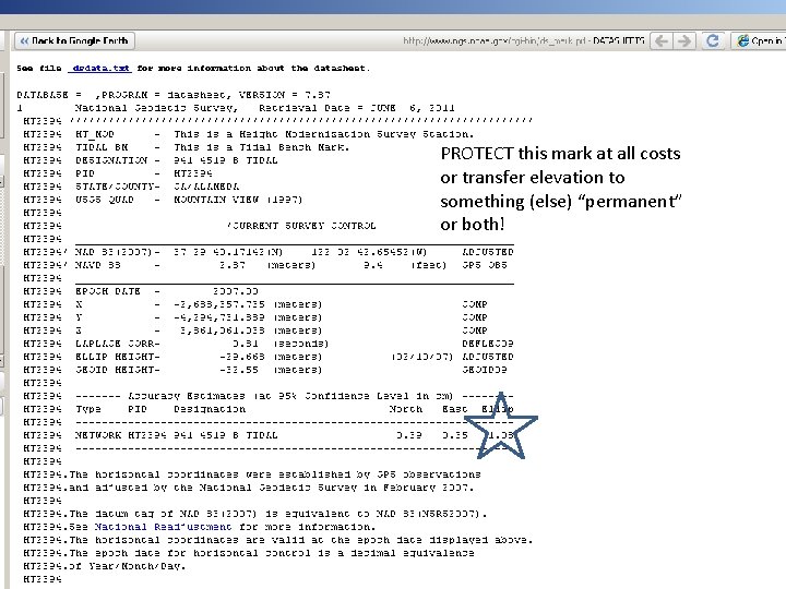 PROTECT this mark at all costs or transfer elevation to something (else) “permanent” or
