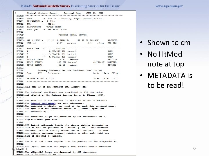  • Shown to cm • No Ht. Mod note at top • METADATA