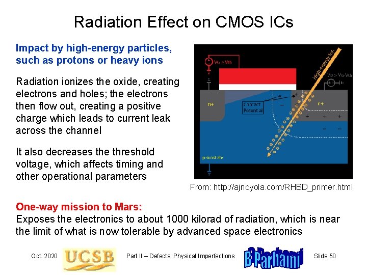 Radiation Effect on CMOS ICs Impact by high-energy particles, such as protons or heavy