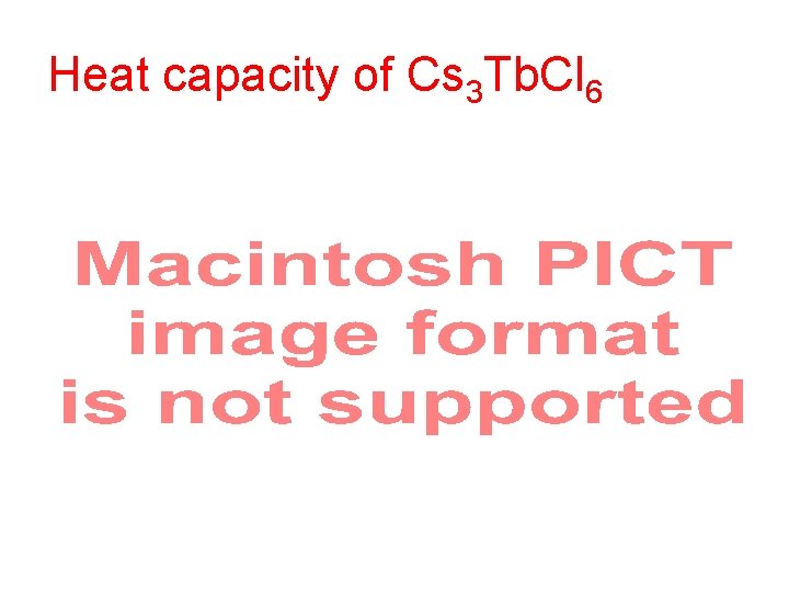 Heat capacity of Cs 3 Tb. Cl 6 