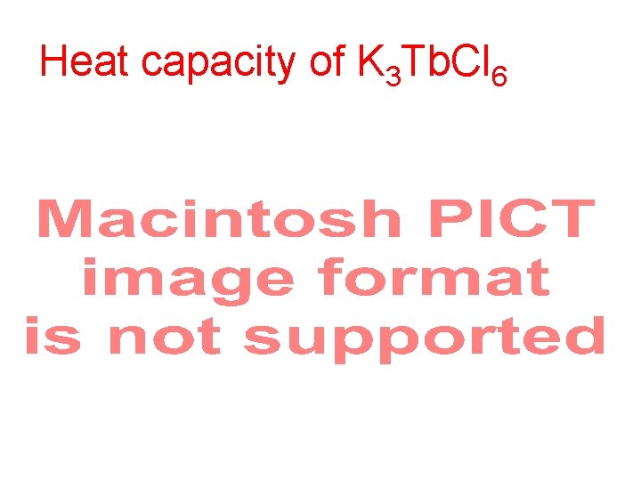 Heat capacity of K 3 Tb. Cl 6 