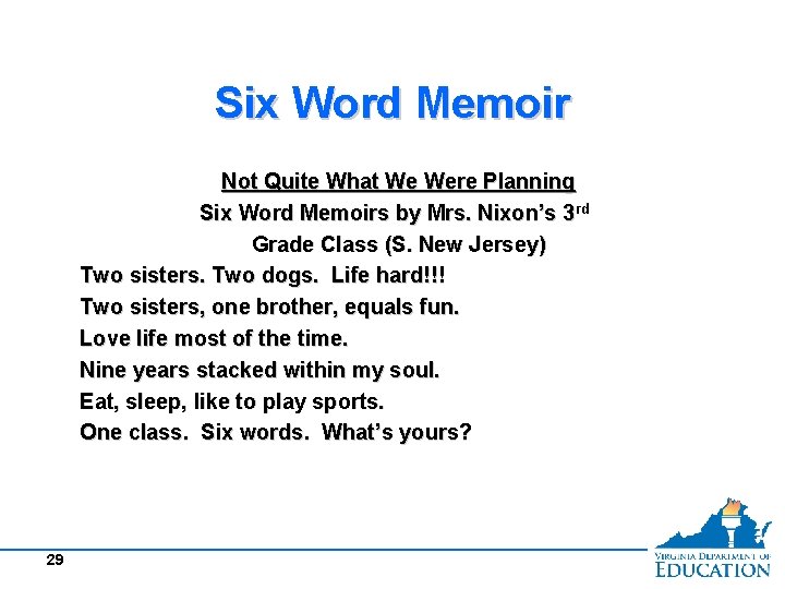 Six Word Memoir Not Quite What We Were Planning Six Word Memoirs by Mrs.