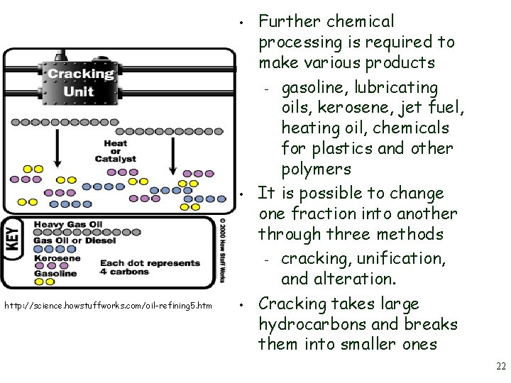 • • http: //science. howstuffworks. com/oil-refining 5. htm • Further chemical processing is • • http: //science. howstuffworks. com/oil-refining 5. htm • Further chemical processing is