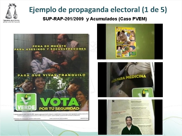 Ejemplo de propaganda electoral (1 de 5) SUP-RAP-201/2009 y Acumulados (Caso PVEM) 