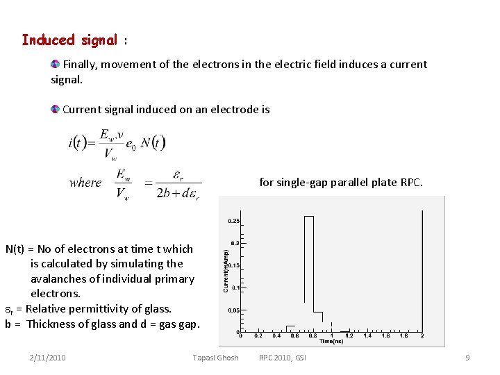 Induced signal : Finally, movement of the electrons in the electric field induces a