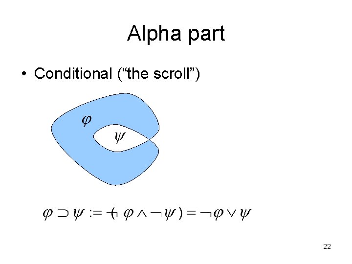 Alpha part • Conditional (“the scroll”) 22 