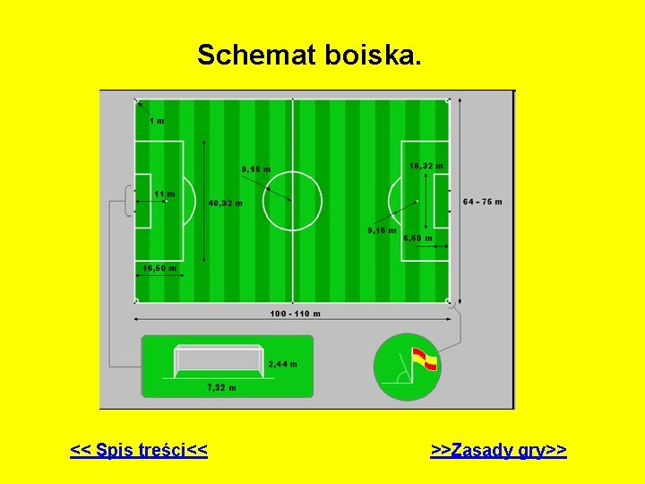 Schemat boiska. << Spis treści<< >>Zasady gry>> 