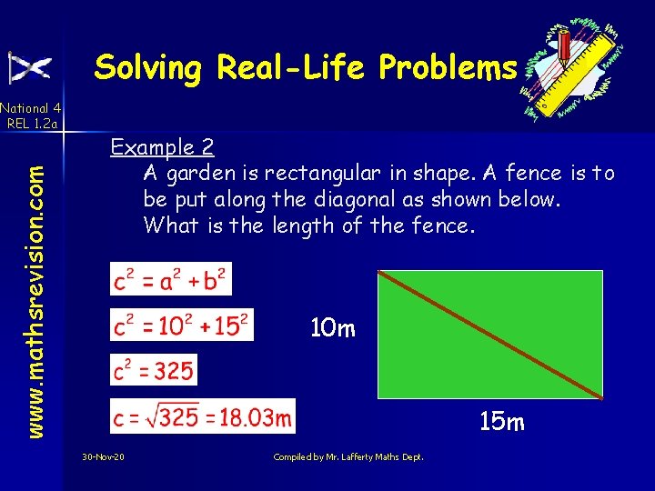 Solving Real-Life Problems www. mathsrevision. com National 4 REL 1. 2 a Example 2