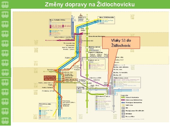 Změny dopravy na Židlochovicku Vlaky S 3 do Židlochovic 