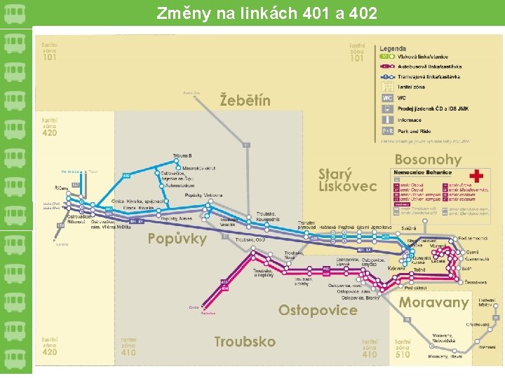 Změny na linkách 401 a 402 