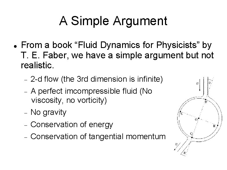 A Simple Argument From a book “Fluid Dynamics for Physicists” by T. E. Faber,