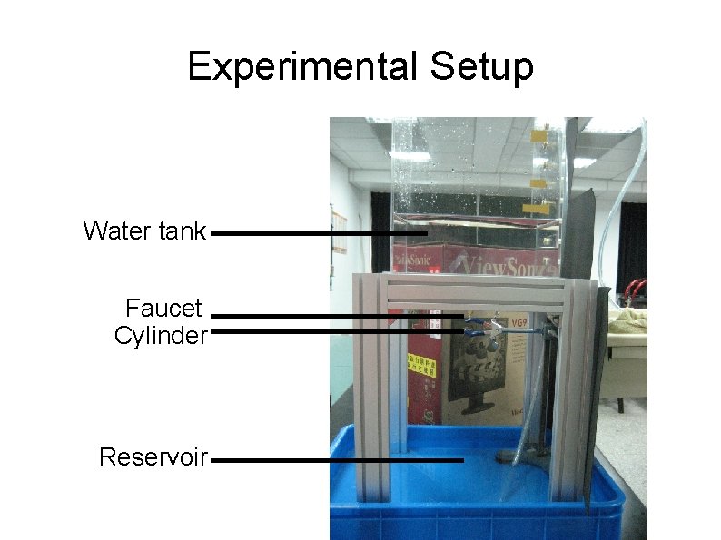 Experimental Setup Water tank Faucet Cylinder Reservoir 