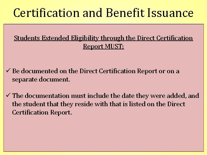 Certification and Benefit Issuance Eligibility Benefit Issuance list from Eligible all. Documentation sites Students