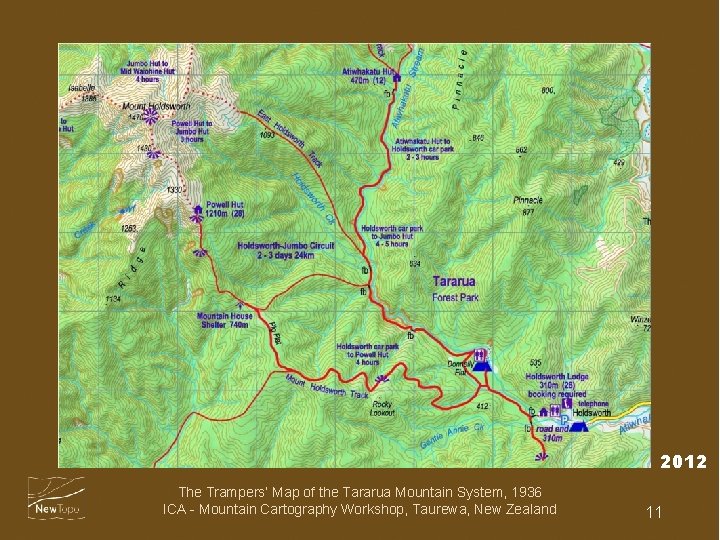 2012 The Trampers’ Map of the Tararua Mountain System, 1936 ICA - Mountain Cartography