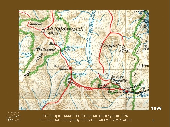 1936 The Trampers’ Map of the Tararua Mountain System, 1936 ICA - Mountain Cartography