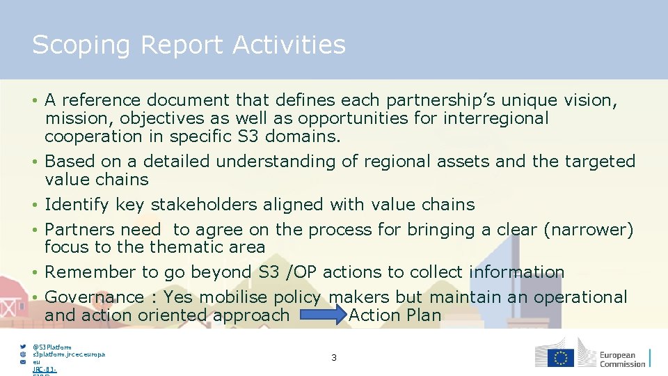 Scoping Report Activities • A reference document that defines each partnership’s unique vision, mission,