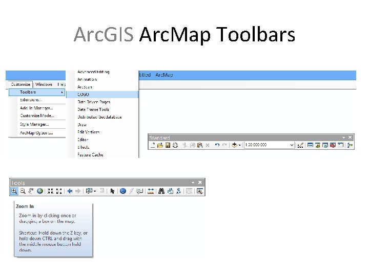 Arc. GIS Arc. Map Toolbars 
