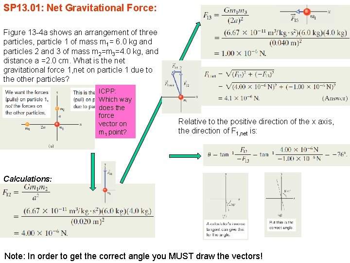SP 13. 01: Net Gravitational Force: Figure 13 -4 a shows an arrangement of