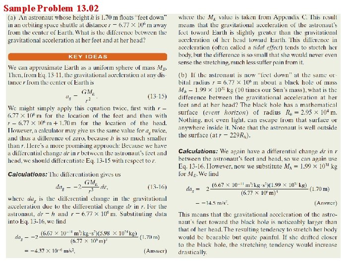 Sample Problem 13. 02 