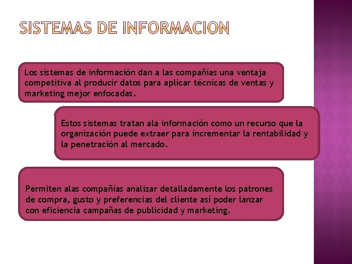 Los sistemas de información dan a las compañías una ventaja competitiva al producir datos