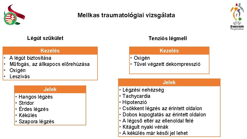 Mellkas traumatológiai vizsgálata Légút szűkület • • Tenziós légmell Kezelés A légút biztosítása Műfogás, Mellkas traumatológiai vizsgálata Légút szűkület • • Tenziós légmell Kezelés A légút biztosítása Műfogás,