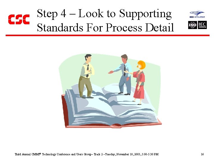 Step 4 – Look to Supporting Standards For Process Detail Third Annual CMMI Technology