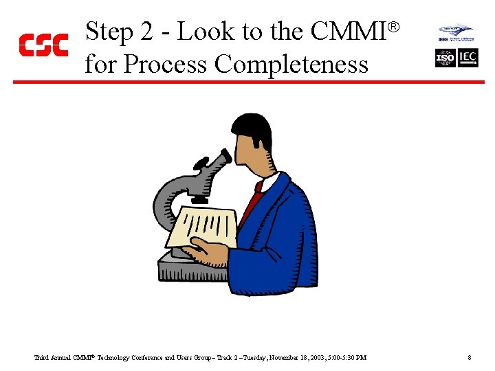 Step 2 - Look to the CMMI for Process Completeness Third Annual CMMI Technology
