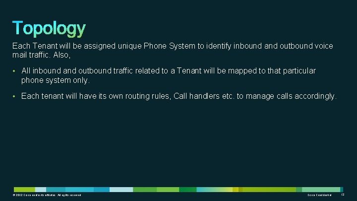 Each Tenant will be assigned unique Phone System to identify inbound and outbound voice