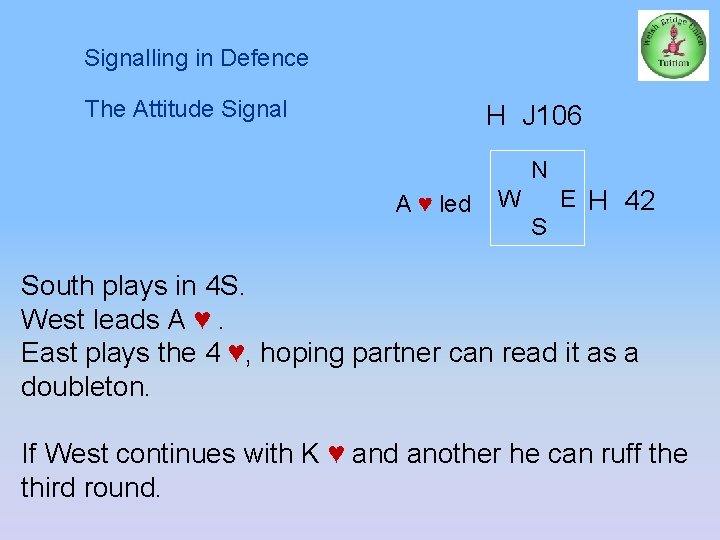 Signalling in Defence The Attitude Signal H J 106 N A ♥ led W